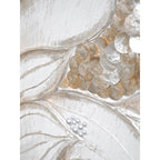 Handmade Mother of Pearl Wall Art Diptych with Lotus Relief and Soft Gold Glow