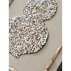 Handmade Mother of Pearl Wall Art Triptych with Sculptural Shell Texture
