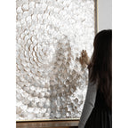 Handmade Mother of Pearl Wall Art with Radiant Layered Floral Relief