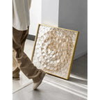 Handmade Mother of Pearl Wall Art with Radiant Layered Floral Relief