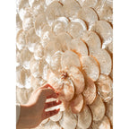 Handmade Mother of Pearl Wall Art with Radiant Layered Floral Relief