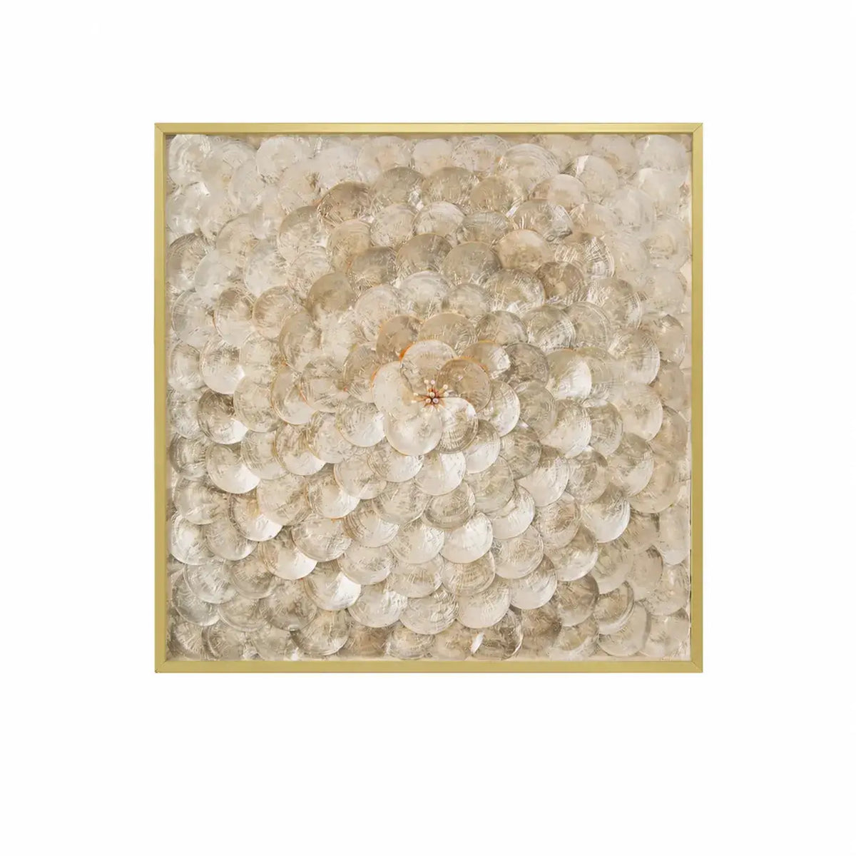 Handmade Mother of Pearl Wall Art with Radiant Layered Floral Relief