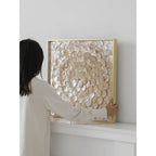 Handmade Mother of Pearl Wall Art with Radiant Layered Floral Relief Main Product Image