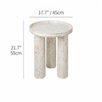 Handmade Sunburst Mother of Pearl Side Table with Sculptural Tripod Base Dimensions