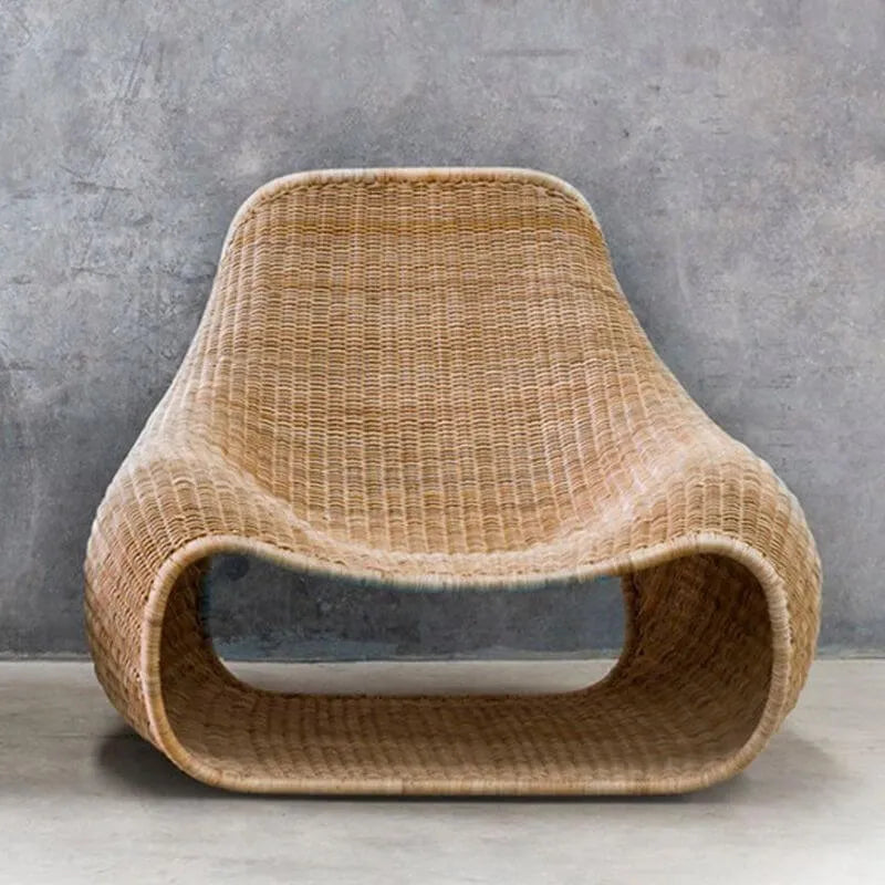 Handwoven Rattan Modern 1-Seater Sofa – Black & Natural