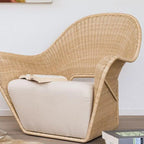 Handwoven Rattan Modern 1-Seater Sofa – Black & Natural