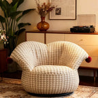 Harlequin Plaid Accent Chair with Swivel Base and Shell Arms