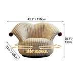 Harlequin Plaid Accent Chair with Swivel Base and Shell Arms Dimensions