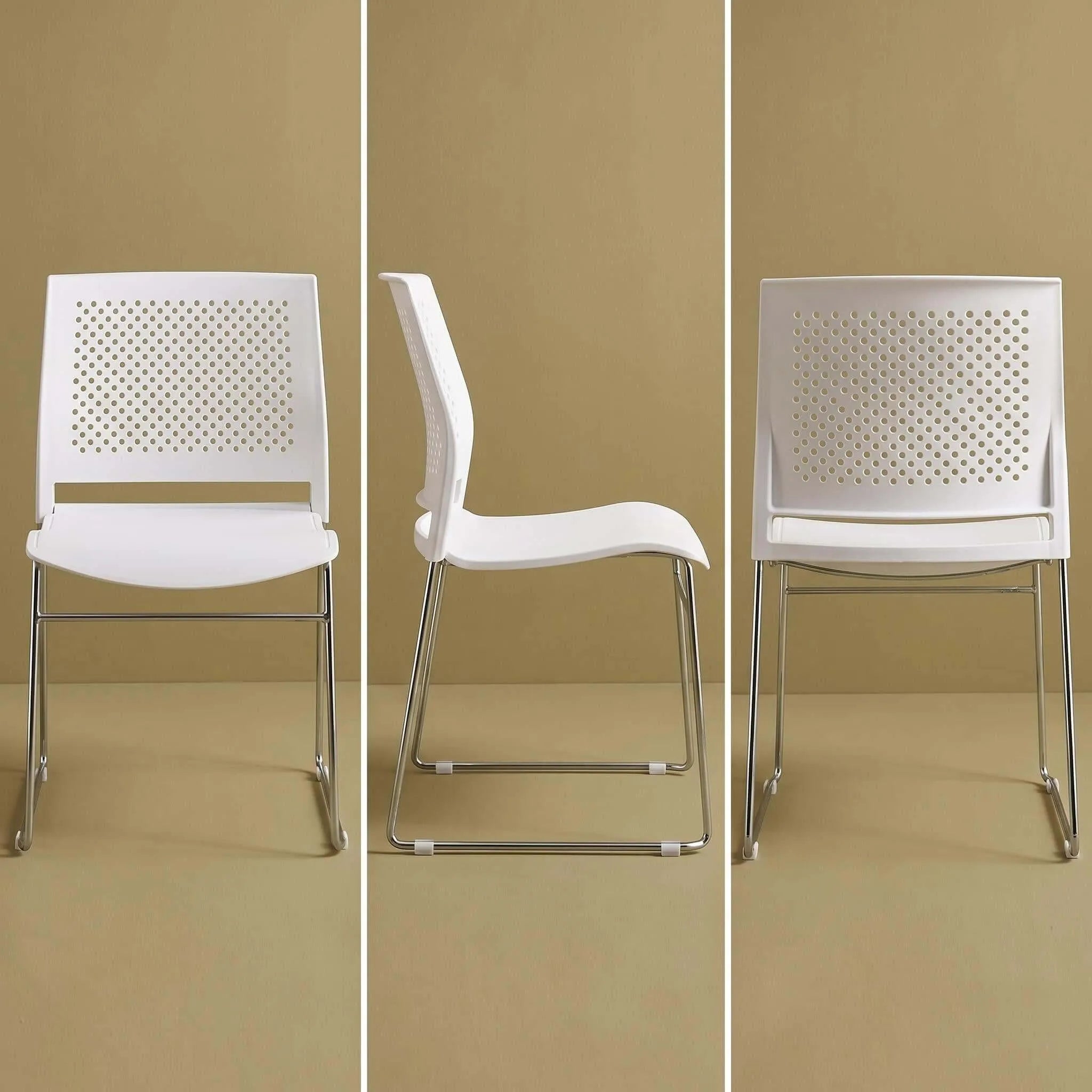 Haven Perforated Back Training Chair with Steel Sled Base Image secondaire du produit