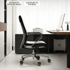 High-Back Ergonomic Office Chair with Metal Armrests and Silent Casters