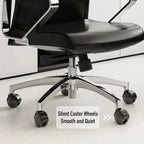 High-Back Ergonomic Office Chair with Metal Armrests and Silent Casters