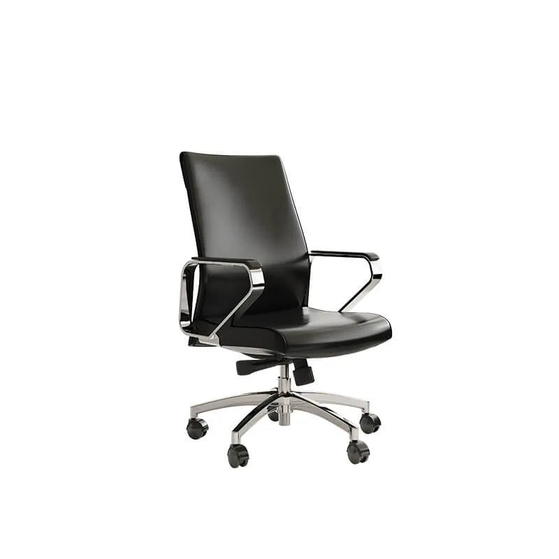High-Back Ergonomic Office Chair with Metal Armrests and Silent Casters