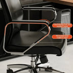 High-Back Ergonomic Office Chair with Metal Armrests and Silent Casters