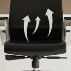 High-Back Ergonomic Office Chair with Metal Armrests and Silent Casters