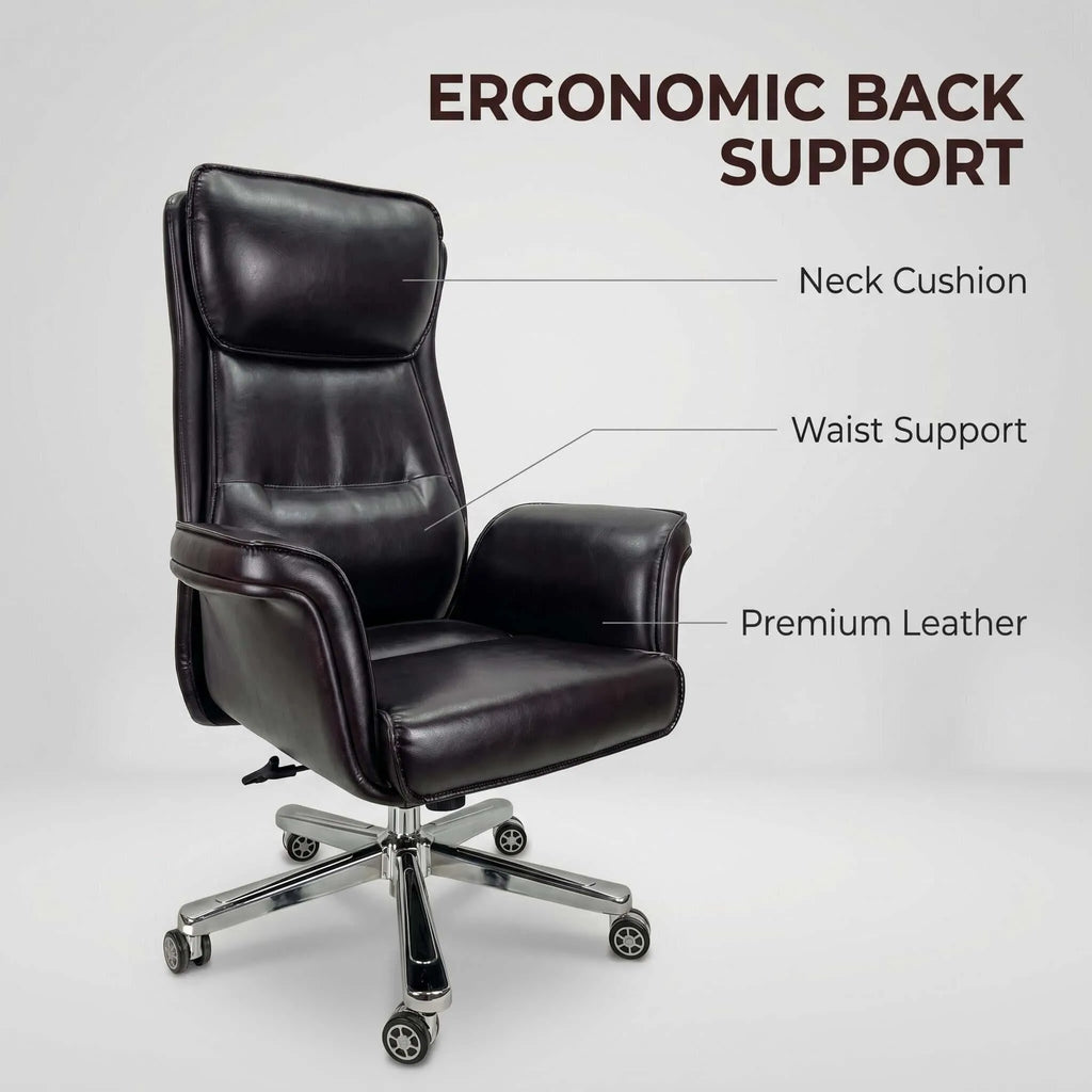 High-Back Leather Executive Office Chair