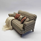 High-Back Plaid Sofa Collection With Latex Comfort and Solid Wood Legs