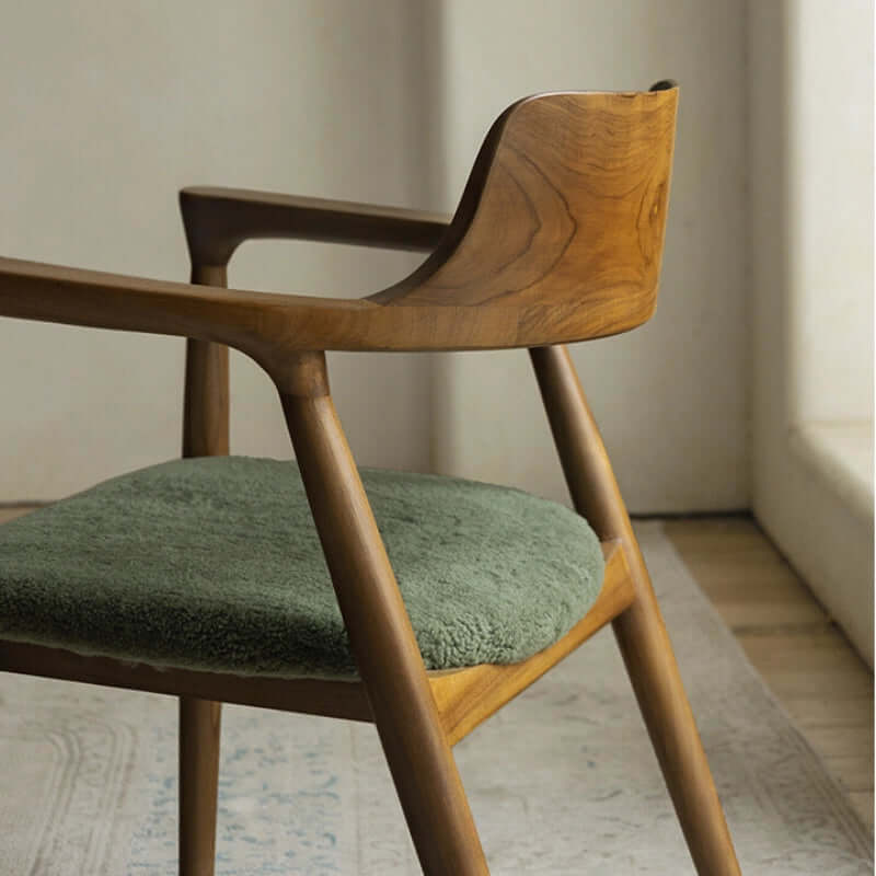 Hiroshima Nouveau Teak Armchair with Sherpa Fabric