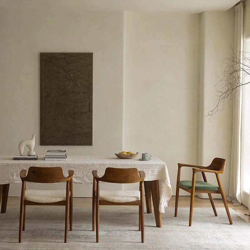 Hiroshima Nouveau Teak Armchair with Sherpa Fabric