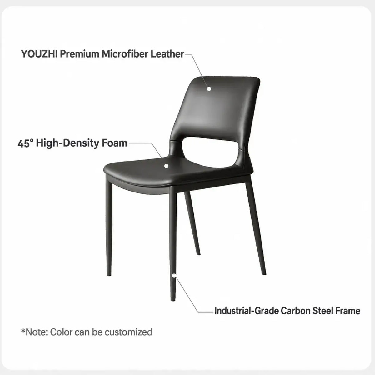 Hollow Back Dining Chair Series with Slim Metal Frame and Upholstered Comfort