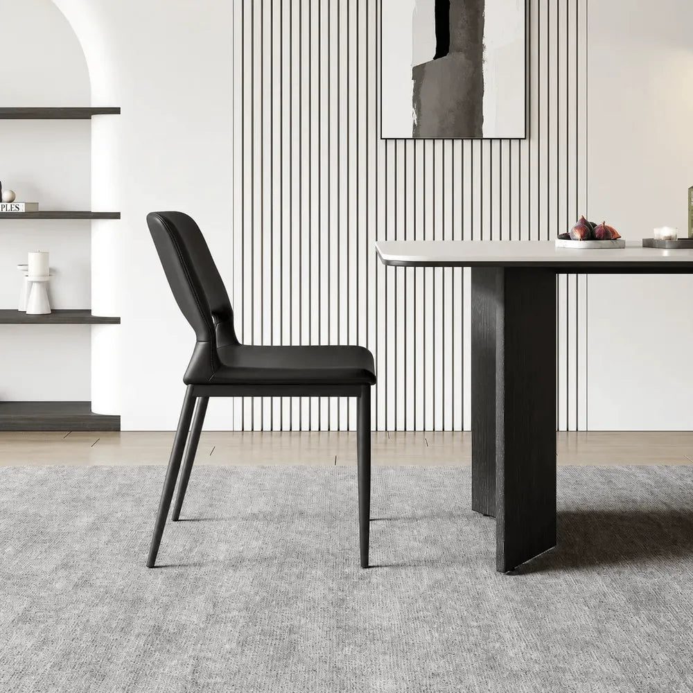 Hollow Back Dining Chair Series with Slim Metal Frame and Upholstered Comfort