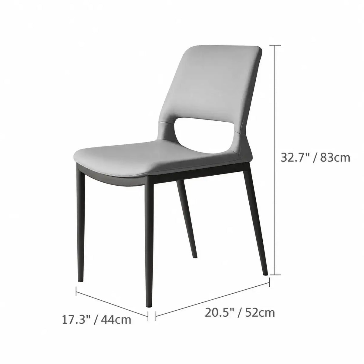 Hollow Back Dining Chair Series with Slim Metal Frame and Upholstered Comfort