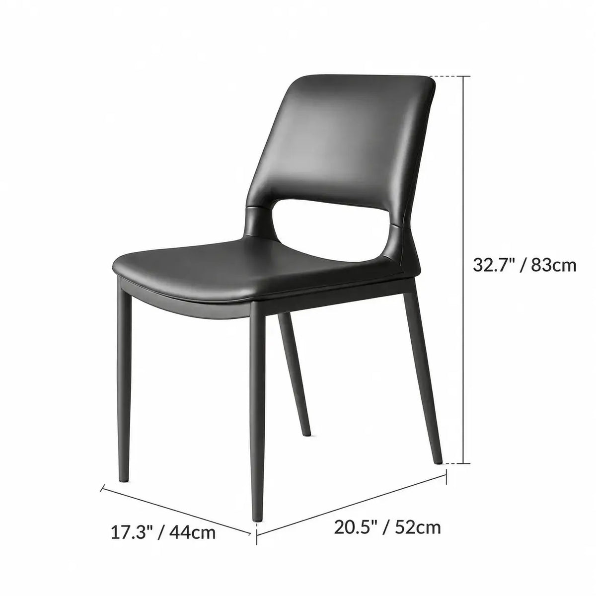 Hollow Back Dining Chair Series with Slim Metal Frame and Upholstered Comfort