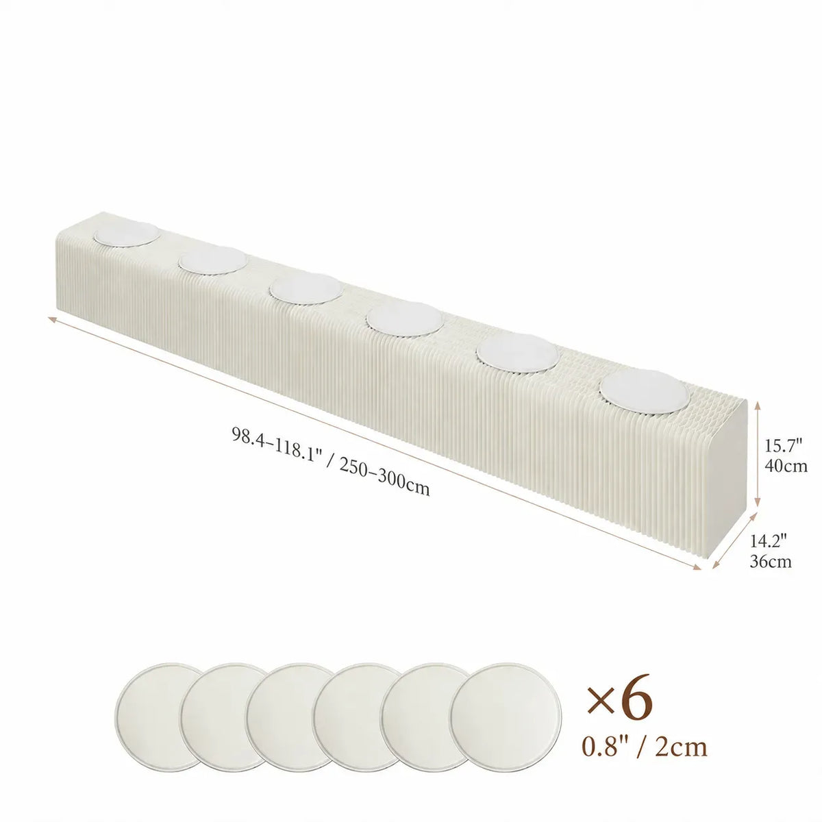 Honeycomb Paper Accordion Folding Bench with Cushioned Modular Seating