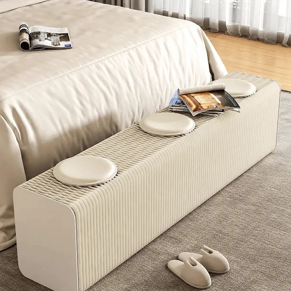 Honeycomb Paper Accordion Folding Bench with Cushioned Modular Seating