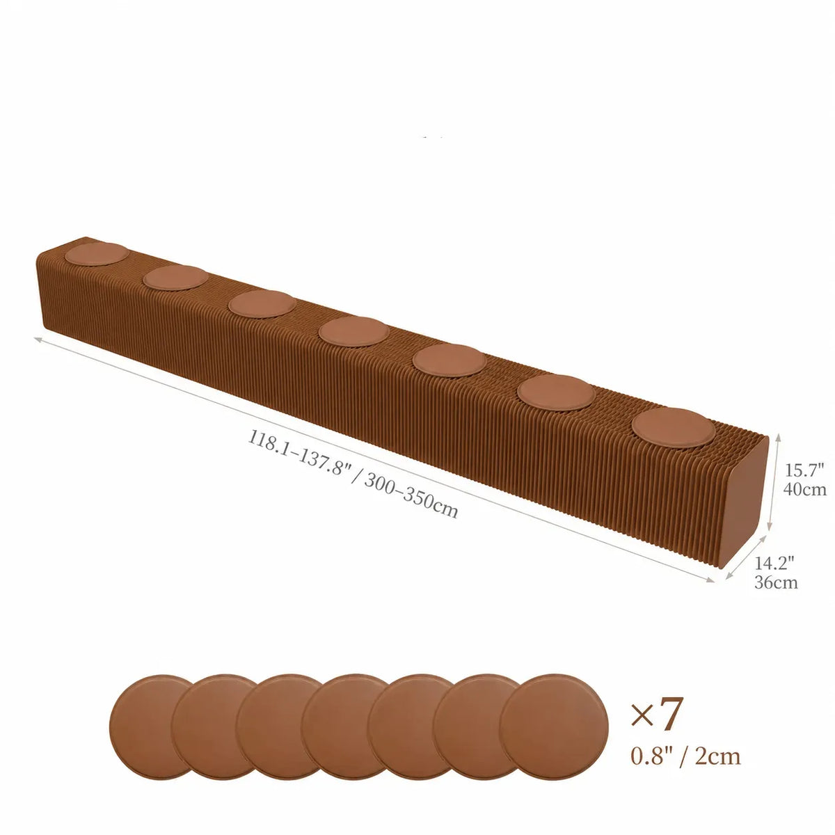 Honeycomb Paper Accordion Folding Bench with Cushioned Modular Seating Dimensions