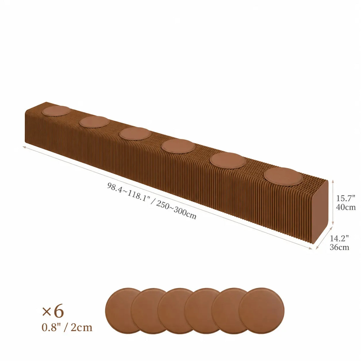 Honeycomb Paper Accordion Folding Bench with Cushioned Modular Seating Dimensions