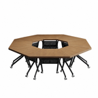 Stylish Portable Conference Table with 360° Silent Wheels - Ideal for Dynamic Work Environments