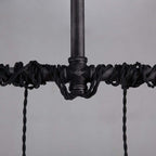 Industrial 6-Light Linear Pendant Light in Brushed Black Metal