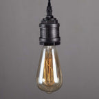 Industrial 6-Light Linear Pendant Light in Brushed Black Metal