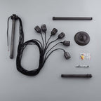 Industrial 6-Light Linear Pendant Light in Brushed Black Metal