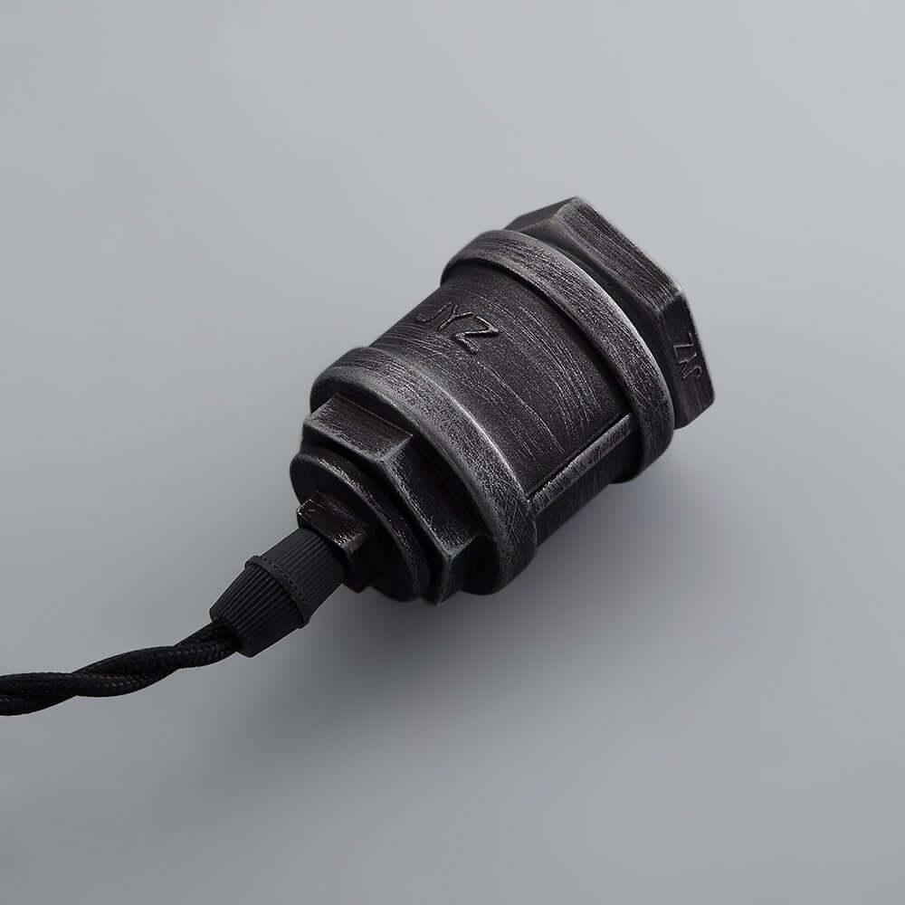 Industrial 6-Light Linear Pendant Light in Brushed Black Metal