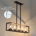 Industrial Black 5-Light Linear Pendant with Clear Glass Shades