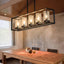 Industrial Black 5-Light Linear Pendant with Clear Glass Shades Main Product Image