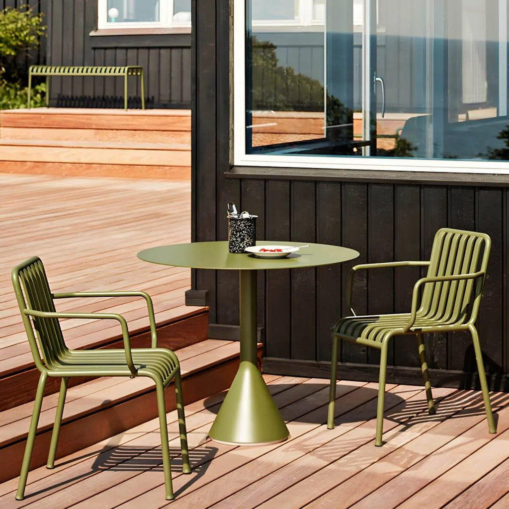 Industrial Green Metal Dining & Bar Table – Square and Round Outdoor Pedestal Tables