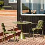 Industrial Green Metal Dining & Bar Table – Square and Round Outdoor Pedestal Tables