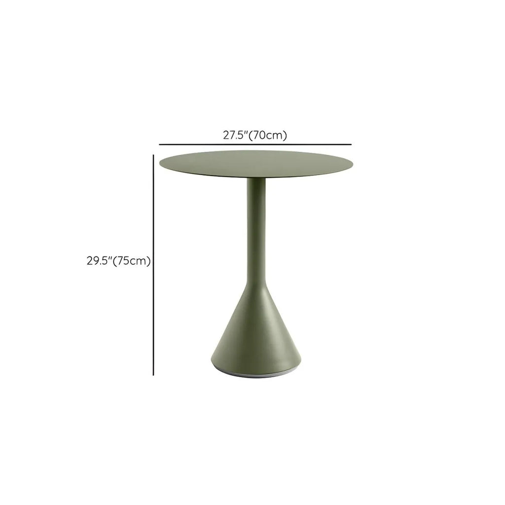 Industrial Green Metal Dining & Bar Table – Square and Round Outdoor Pedestal Tables Dimensions