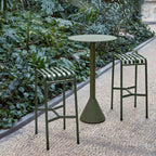Industrial Green Metal Dining & Bar Table – Square and Round Outdoor Pedestal Tables