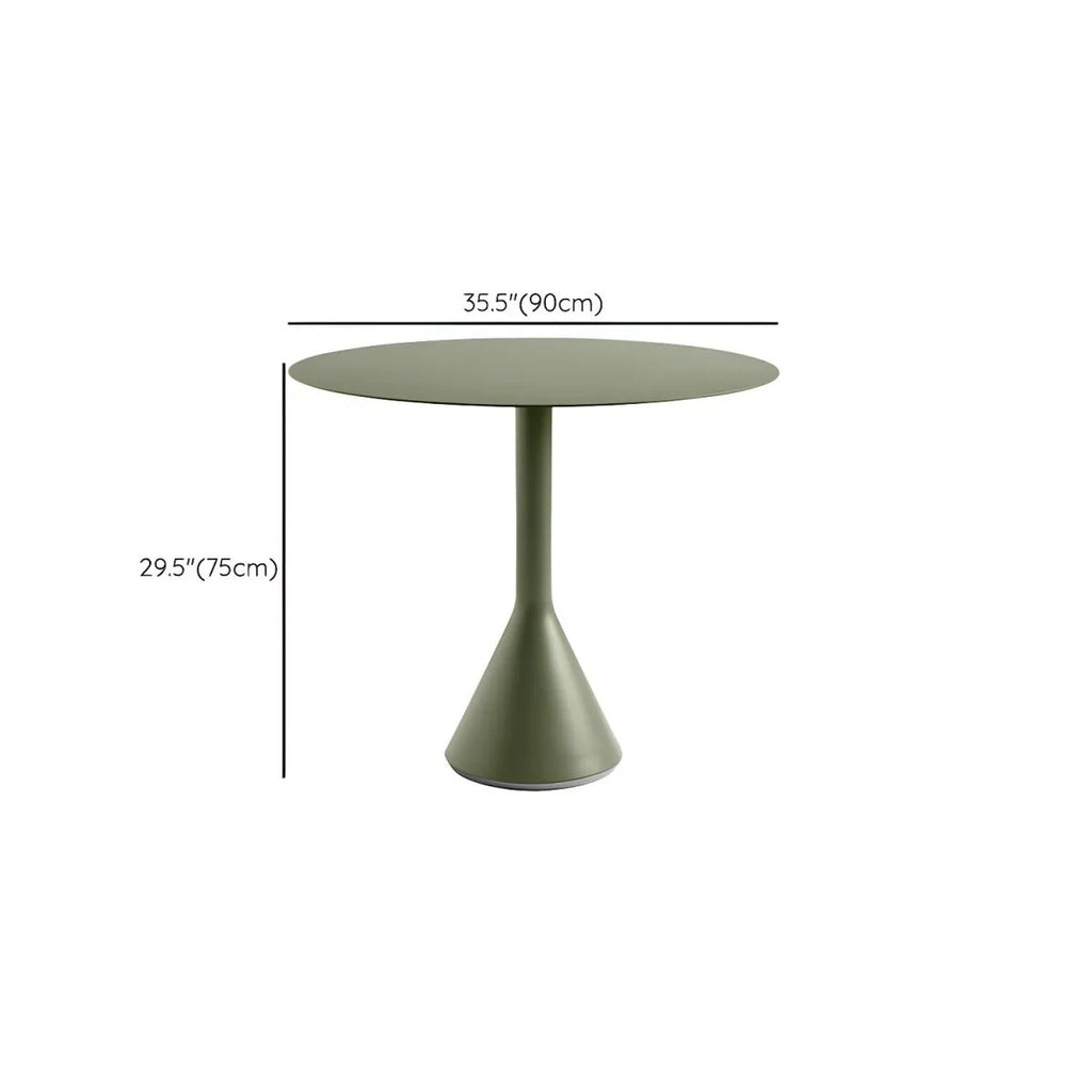 Industrial Green Metal Dining & Bar Table – Square and Round Outdoor Pedestal Tables Dimensions