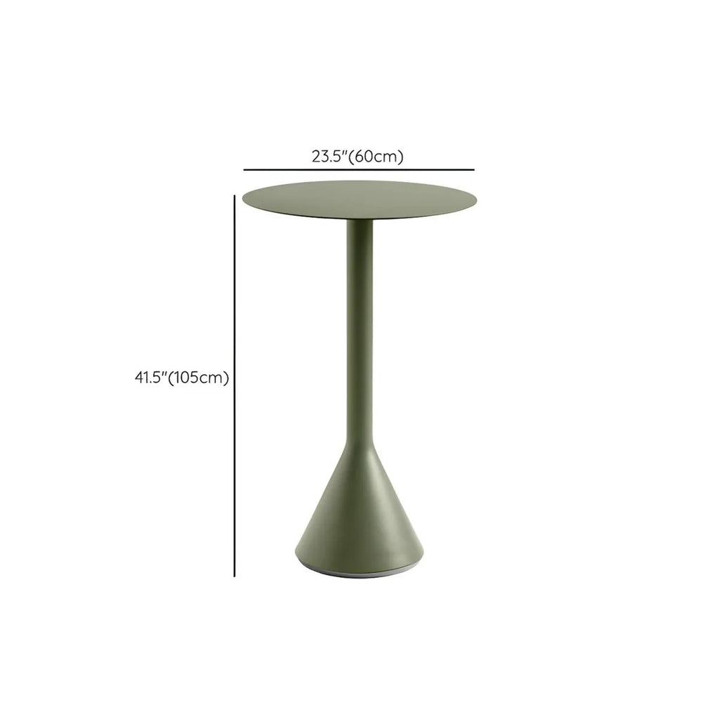 Industrial Green Metal Dining & Bar Table – Square and Round Outdoor Pedestal Tables Dimensions