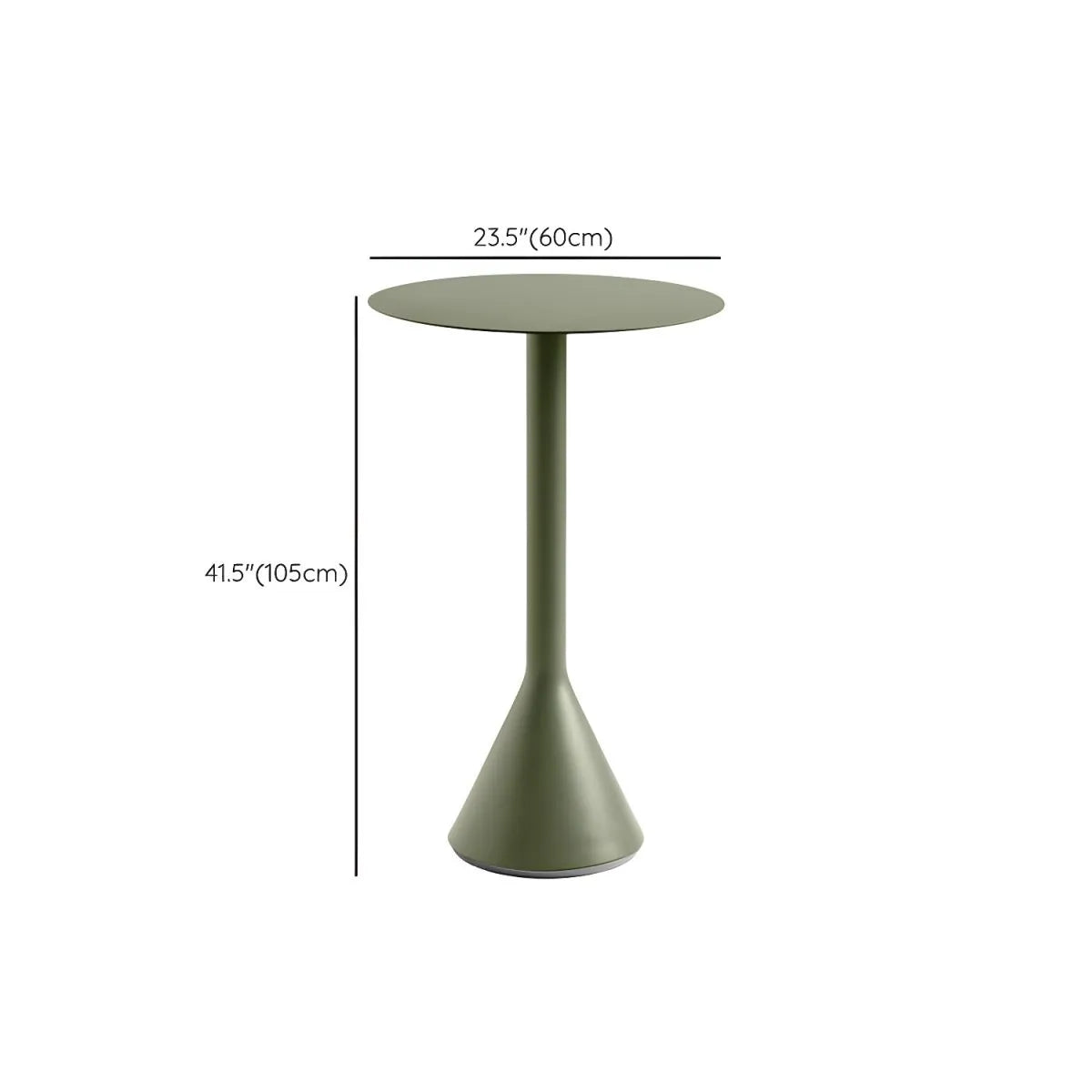 Industrial Green Metal Dining & Bar Table – Square and Round Outdoor Pedestal Tables Dimensions