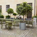 Industrial Green Metal Dining & Bar Table – Square and Round Outdoor Pedestal Tables