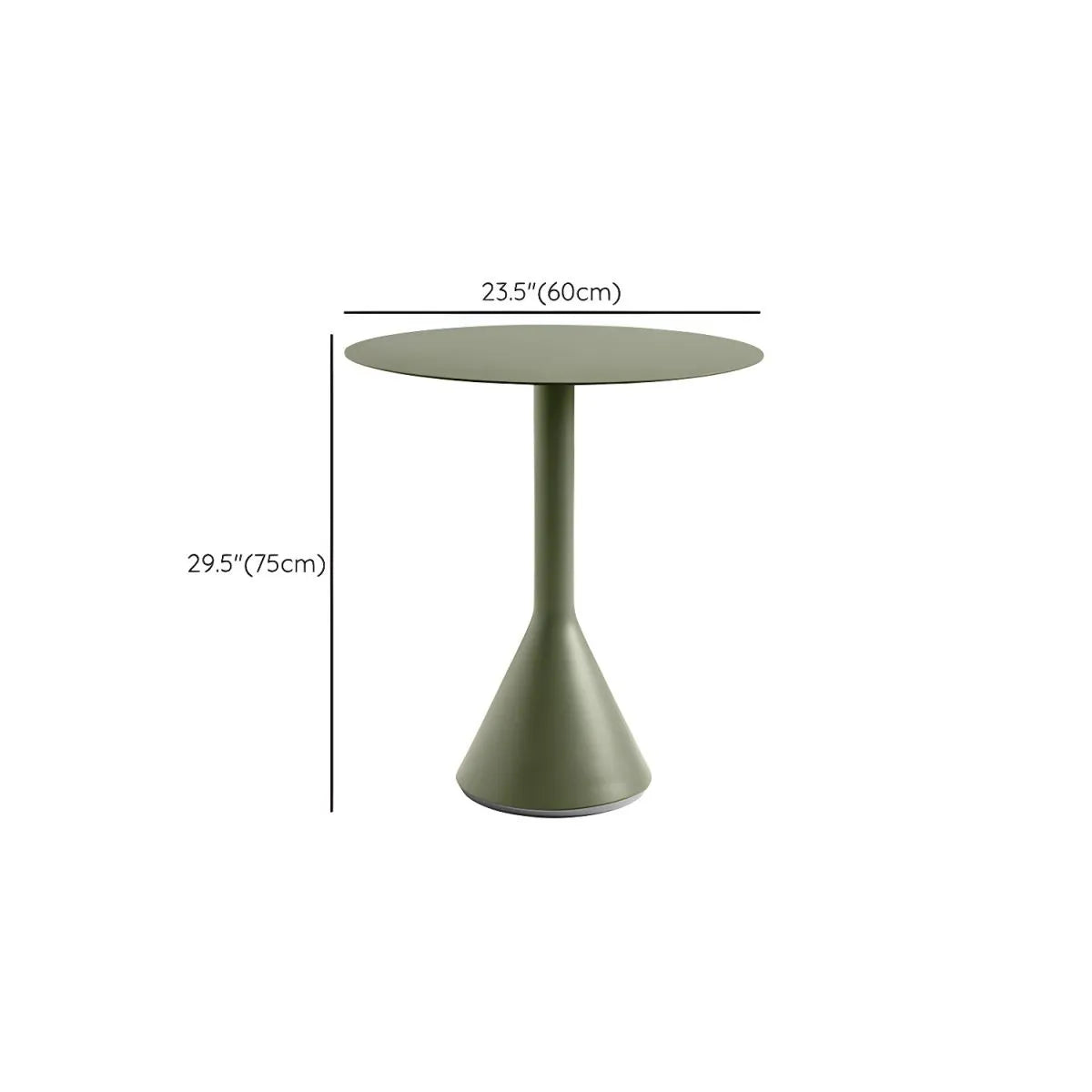 Industrial Green Metal Dining & Bar Table – Square and Round Outdoor Pedestal Tables Dimensions