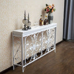 Industrial Iron Base Console Table with Pine Wood Top