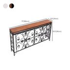 Industrial Iron Base Console Table with Pine Wood Top Dimensions
