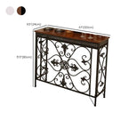 Industrial Iron Base Console Table with Pine Wood Top Dimensions