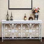 Industrial Iron Base Console Table with Pine Wood Top Main Product Image